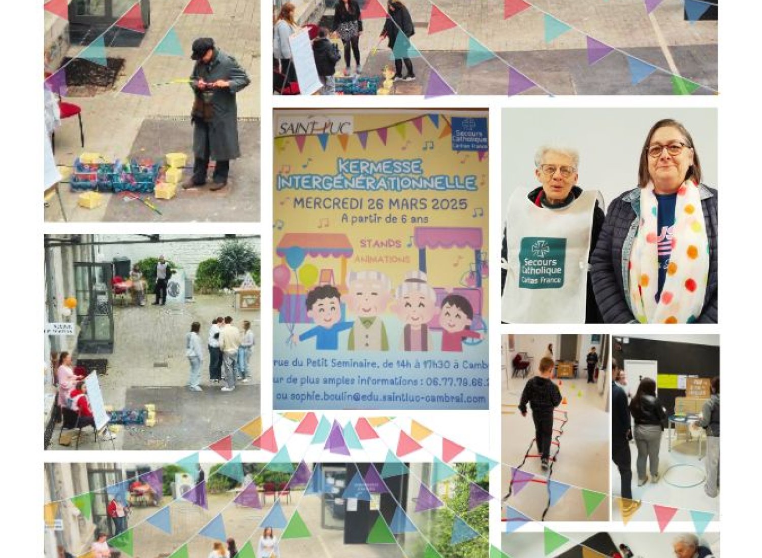 Action intergénérationnelle portée par Emeline, Héloïse et Sophie, élèves en terminale Bac pro AEPA (Animations Enfance et Personnes Agées) au lycée Saint-Luc de Cambrai, en partenariat avec le Secours Catholique.